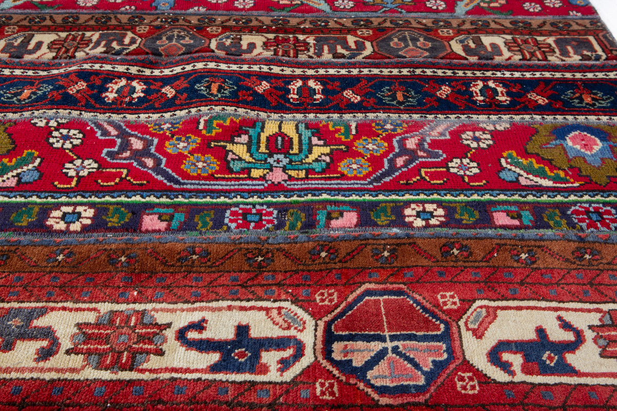 Vintage Multicolour Hand-Knotted Patchwork Rug – 6' 10" x 4' 11" (208 x 151 cm)
