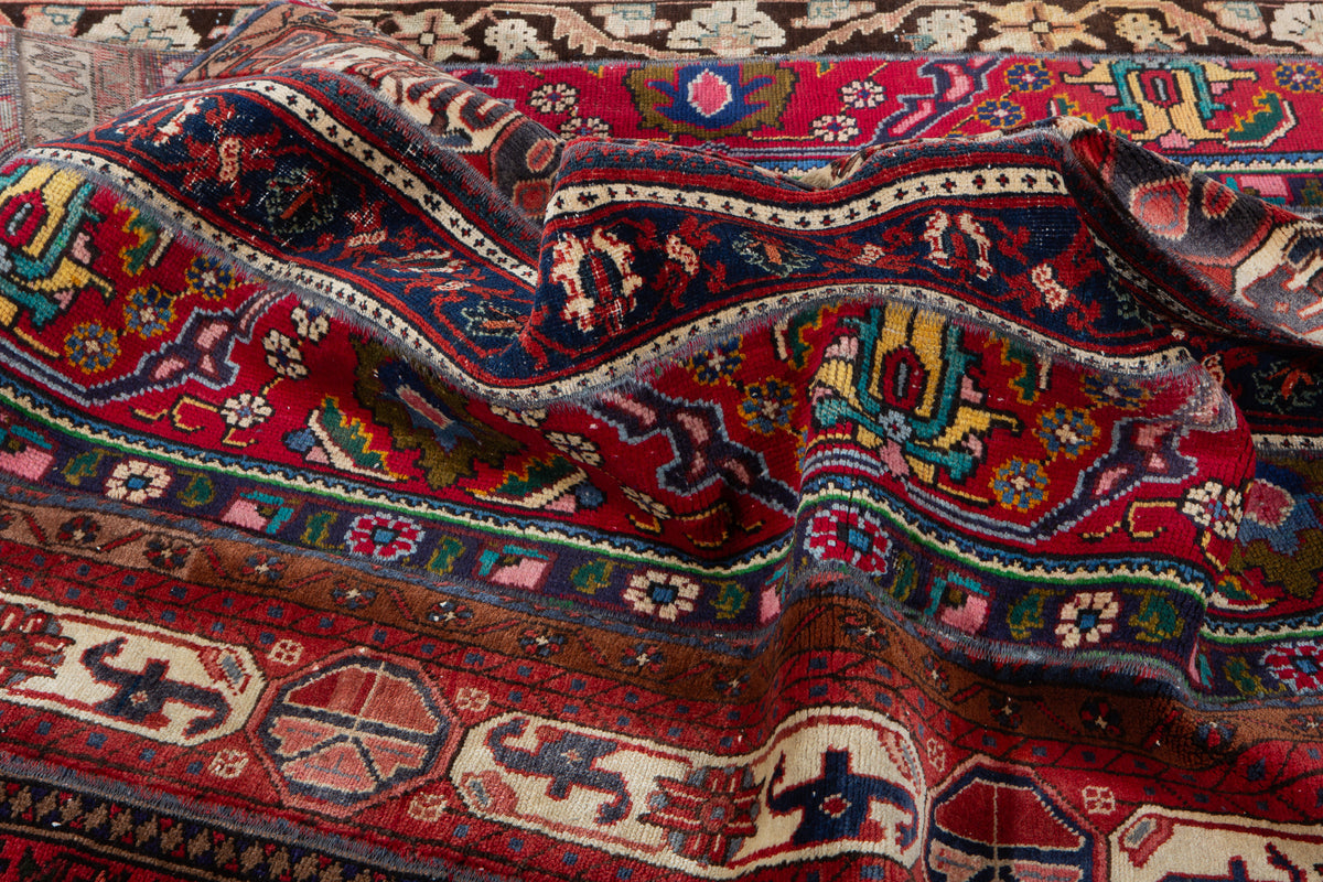 Vintage Multicolour Hand-Knotted Patchwork Rug – 6' 10" x 4' 11" (208 x 151 cm)