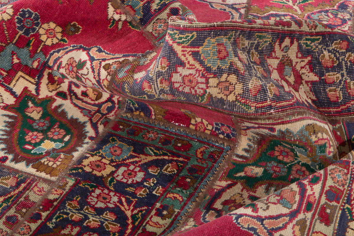 Vintage Multicolour Hand-Knotted Patchwork Rug – 6' 9" x 4' 10" (206 x 148 cm)