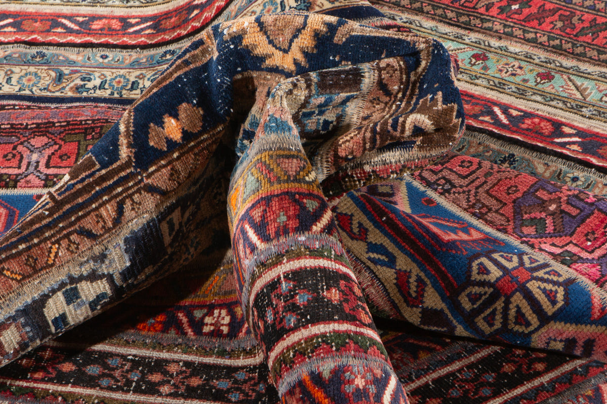 Vintage Multicolour Hand-Knotted Patchwork Rug – 6' 8" x 5' 0" (202 x 152 cm)