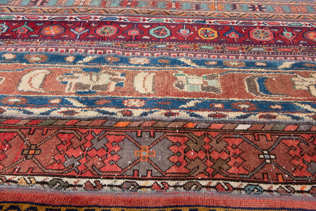 Vintage Multicolour Hand-Knotted Patchwork Rug – 6' 9" x 4' 11" (207 x 151 cm)