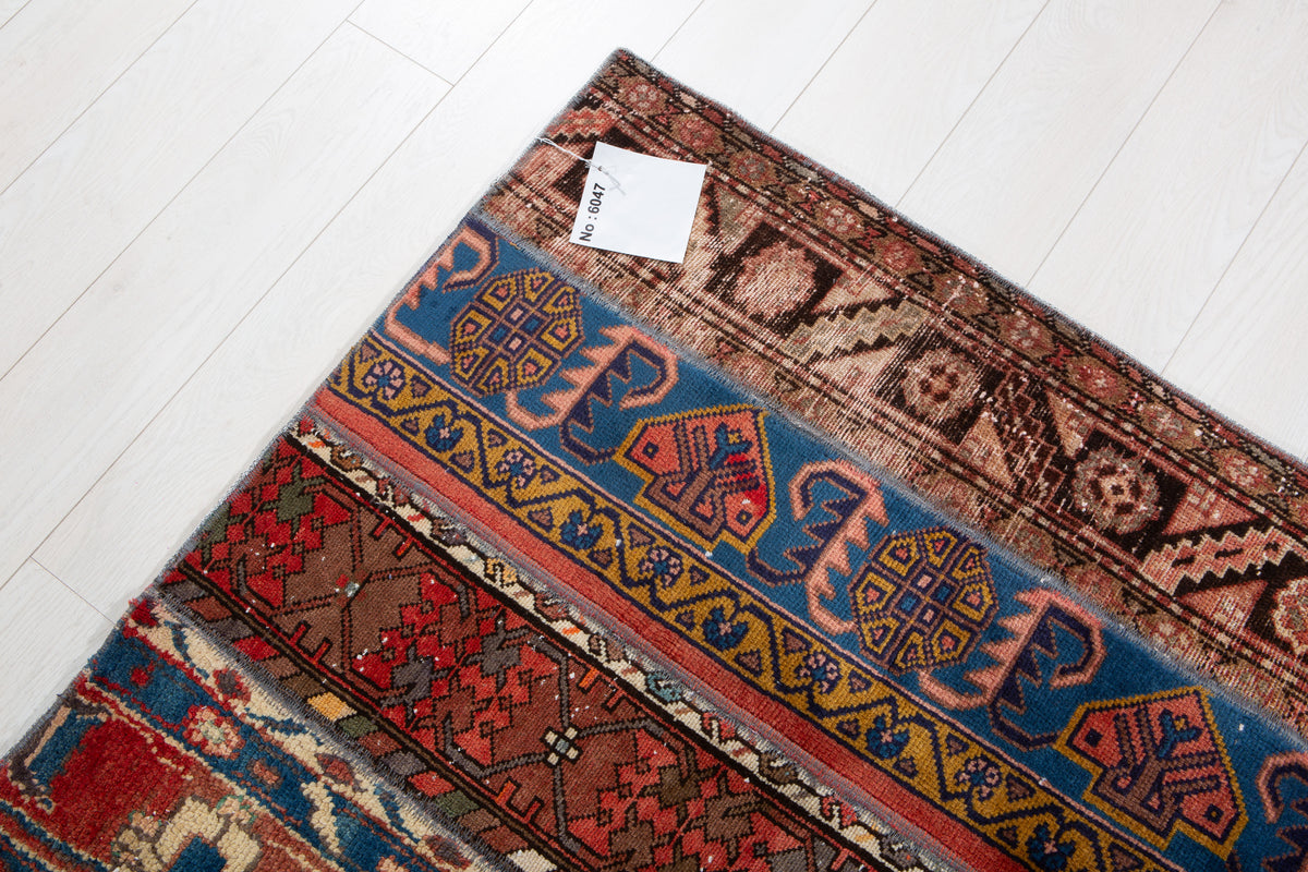 Vintage Multicolour Hand-Knotted Patchwork Rug – 6' 9" x 4' 11" (207 x 151 cm)