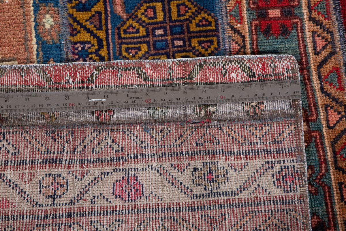 Vintage Multicolour Hand-Knotted Patchwork Rug – 6' 9" x 4' 11" (207 x 151 cm)