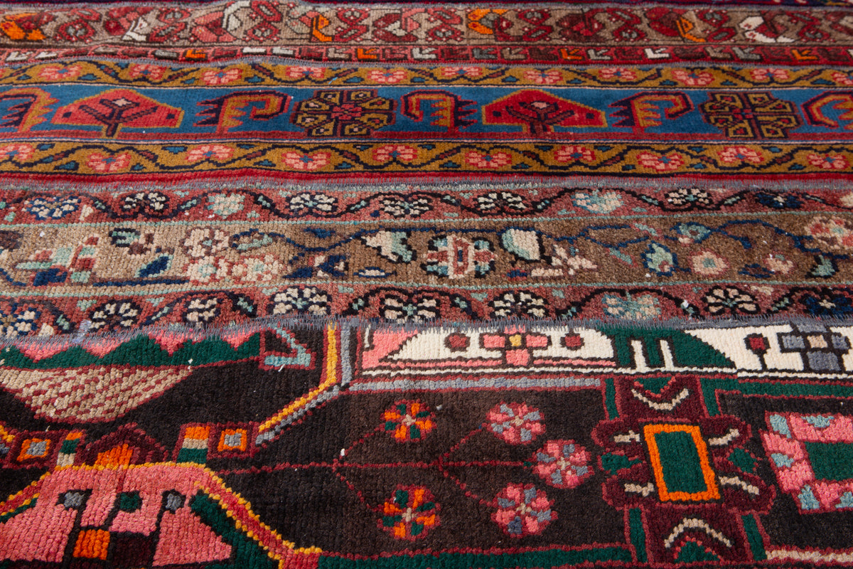 Vintage Multicolour Hand-Knotted Patchwork Rug – 8' 0" x 5' 8" (245 x 173 cm)