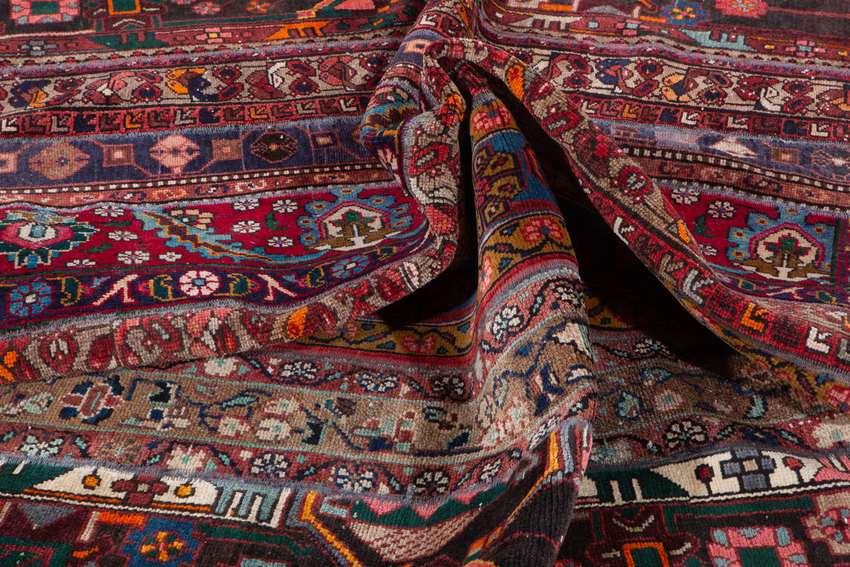 Vintage Multicolour Hand-Knotted Patchwork Rug – 8' 0" x 5' 8" (245 x 173 cm)