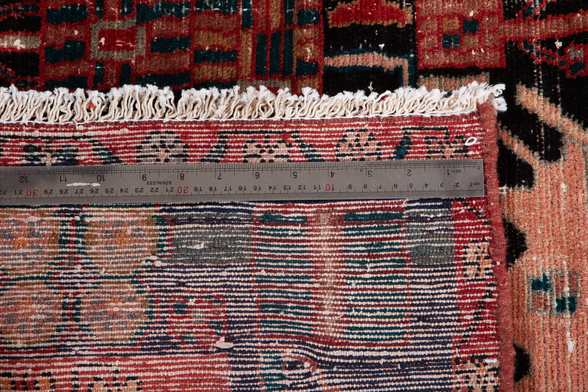 Antique Deep Navy Blue & Red Hand-Knotted Wool Rug – 7' 0" x 4' 10" (213 x 147 cm)