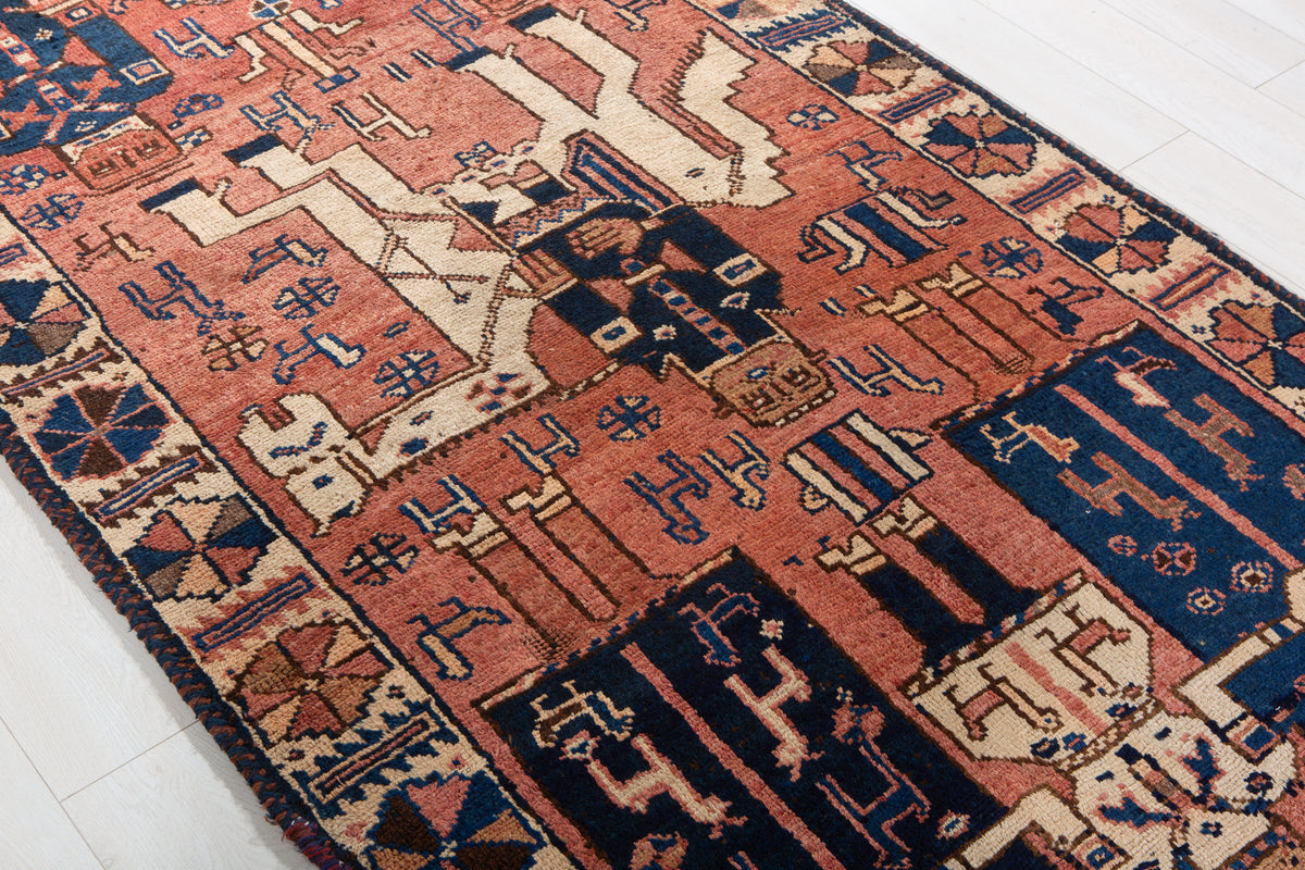 Antique Copper Hand-Knotted Wool Rug – 13' 1" x 4' 3" (399 x 129 cm)