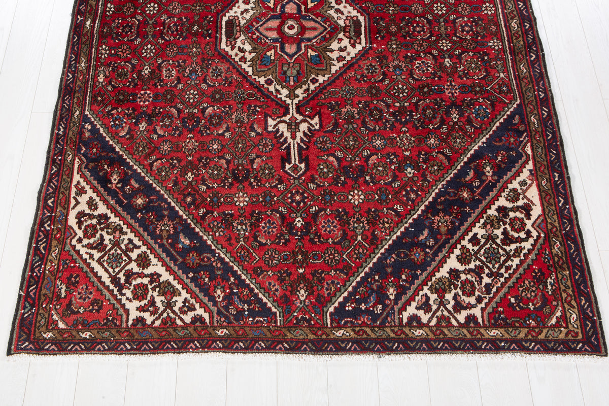 Vintage Red Hand-Knotted Wool Rug – 8' 9" x 5' 10" (266 x 178 cm)