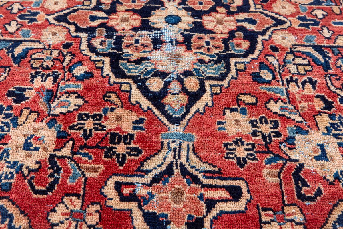 Antique Red Hand-Knotted Wool Rug – 6' 5" x 3' 1" (195 x 94 cm)