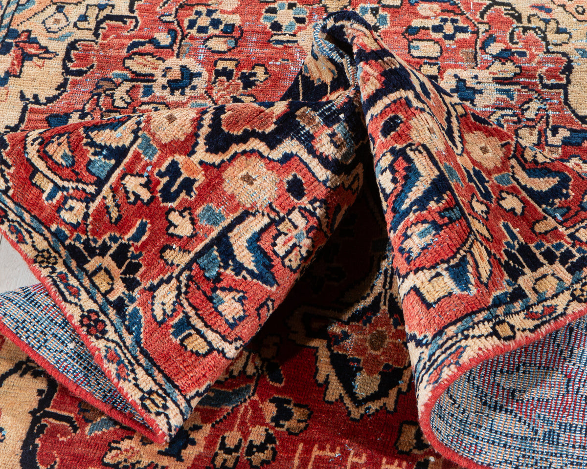 Antique Red Hand-Knotted Wool Rug – 6' 5" x 3' 1" (195 x 94 cm)