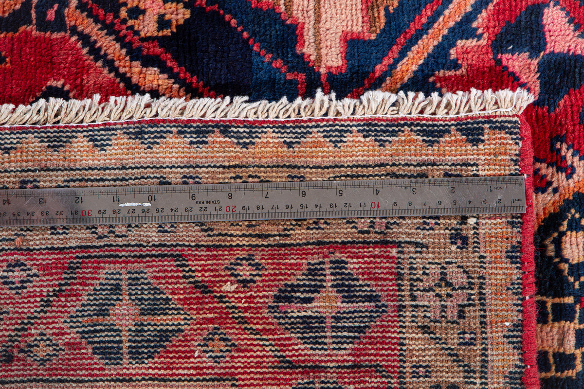 Vintage Red Hand-Knotted Wool Rug – 6' 2" x 4' 0" (189 x 122 cm)