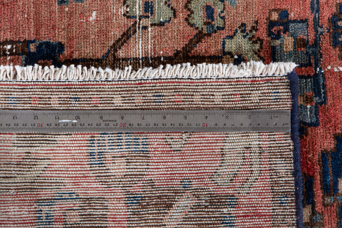 Antique Coral Red Hand-Knotted Wool Rug – 6' 4" x 3' 7" (192 x 109 cm)