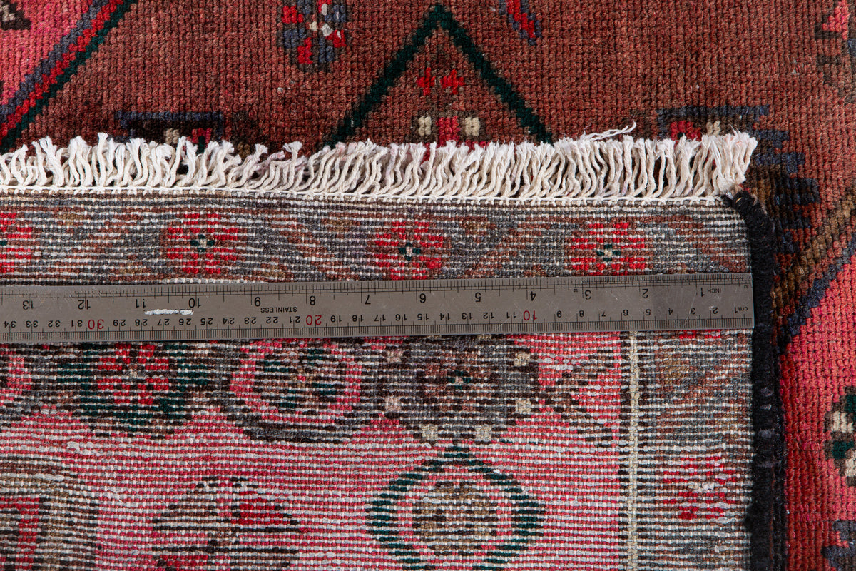 Vintage Rust Red & Pink Hand-Knotted Wool Rug – 5' 9" x 3' 1" (174 x 95 cm)