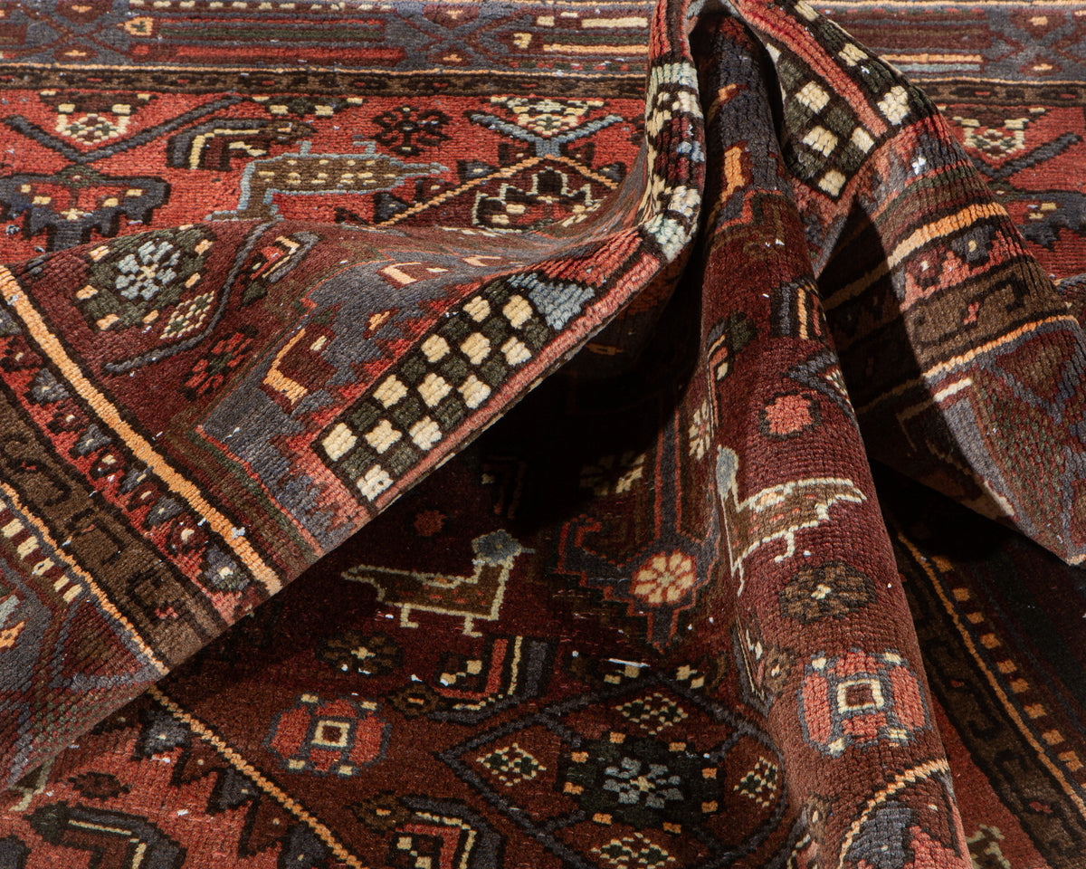 Vintage Rust Red Hand-Knotted Wool Rug – 6' 0" x 3' 9" (182 x 114 cm)