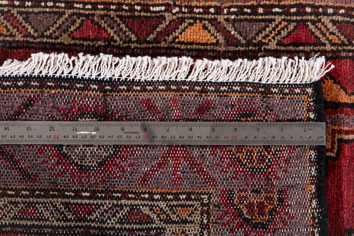 Vintage Red Hand-Knotted Wool Rug – 6' 4" x 3' 7" (193 x 109 cm)