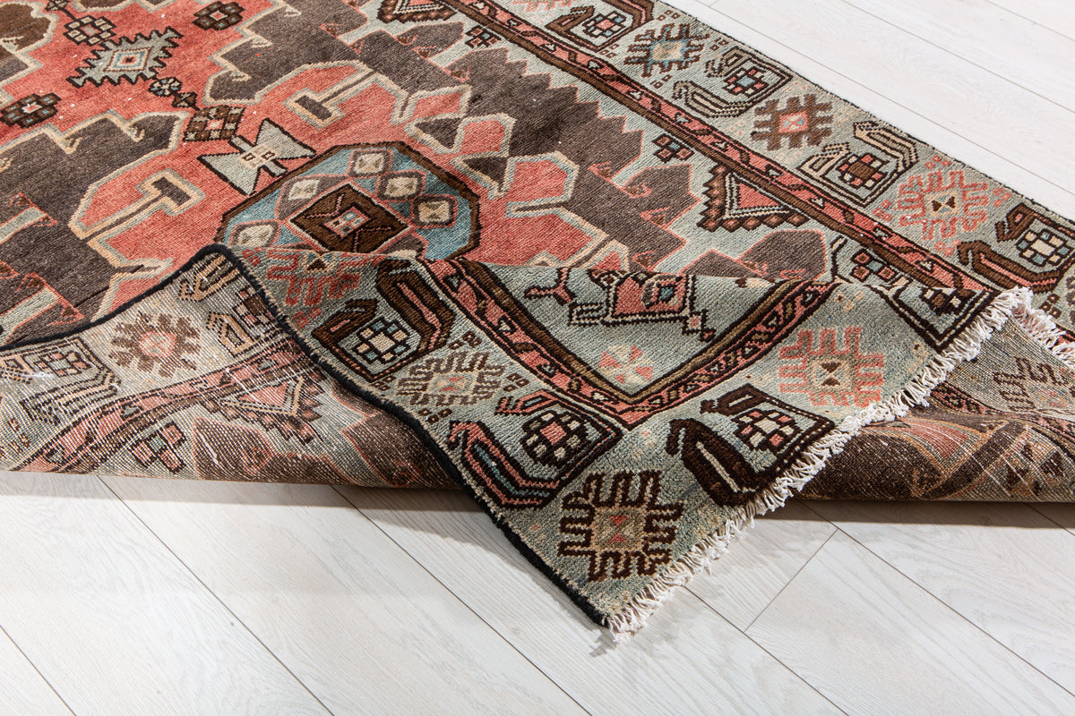Antique Black & Red Hand-Knotted Wool Rug – 6' 0" x 3' 10" (184 x 118 cm)