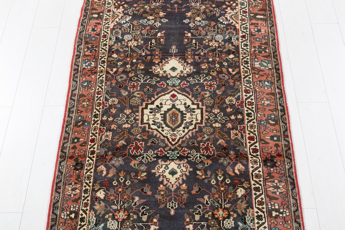Vintage Runner Rug, Faded Navy – 9' 3" x 3' 4" (283 x 101 cm)