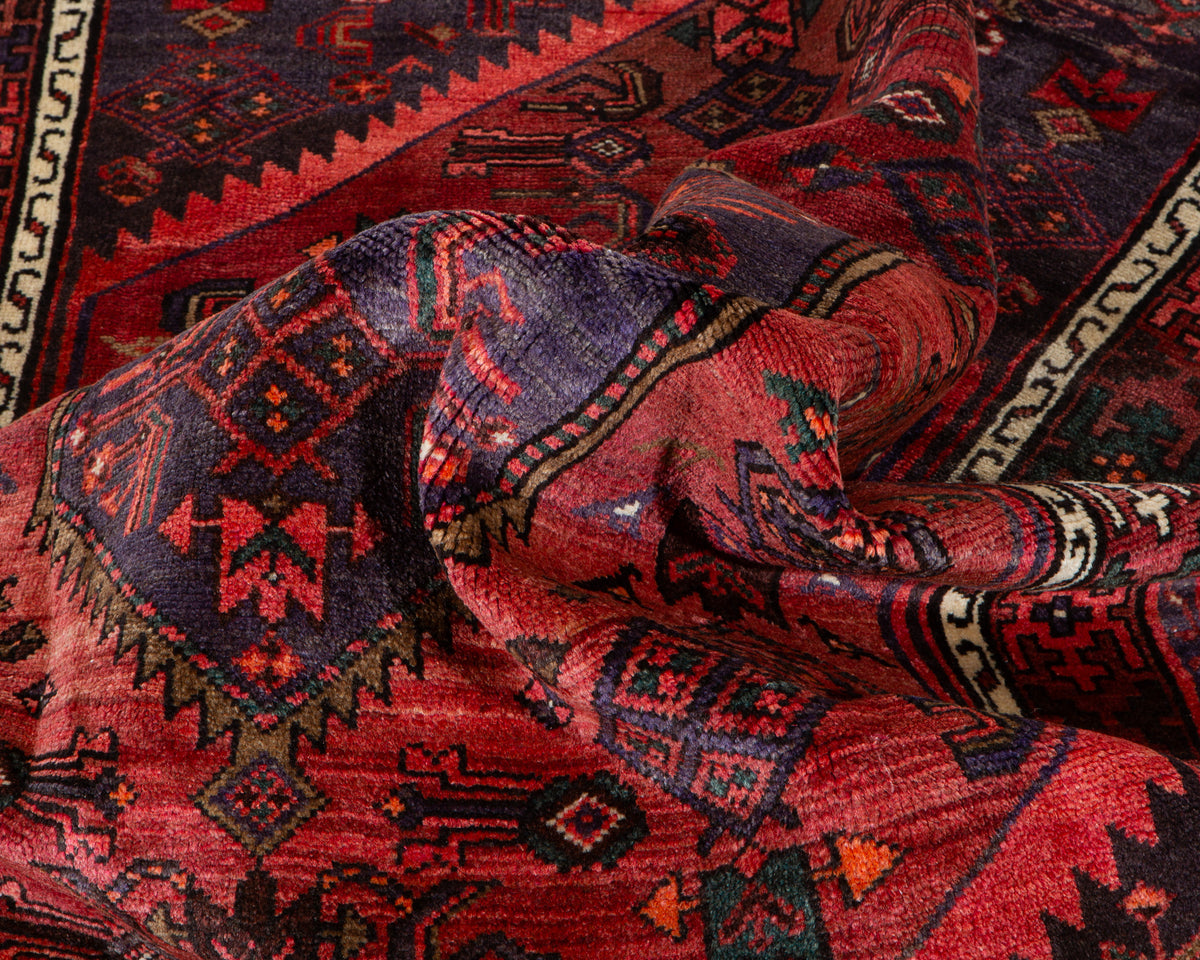 Vintage Red Hand-Knotted Wool Rug – 6' 6" x 4' 4" (199 x 131 cm)