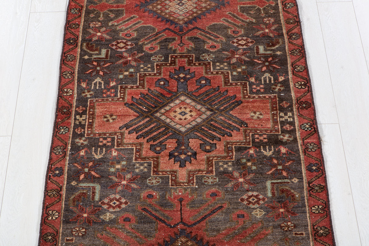 Antique Red Hand-Knotted Wool Rug – 5' 10" x 3' 1" (177 x 94 cm)