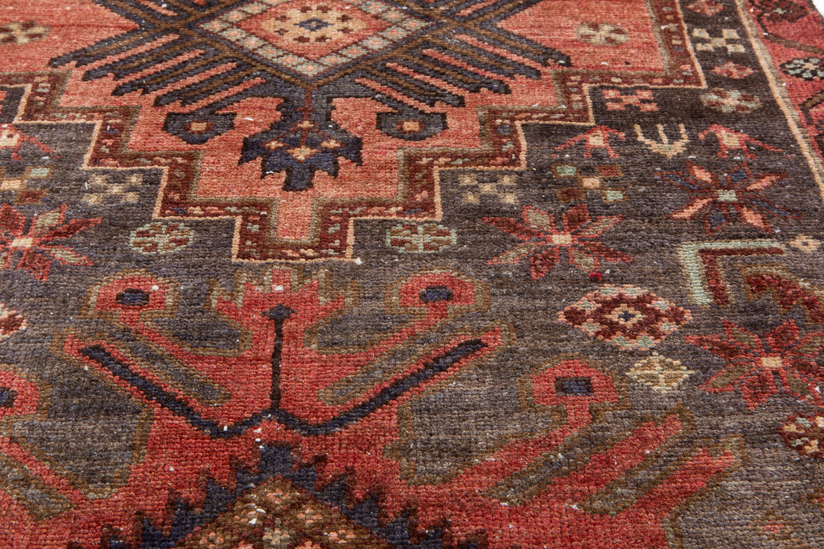 Antique Red Hand-Knotted Wool Rug – 5' 10" x 3' 1" (177 x 94 cm)
