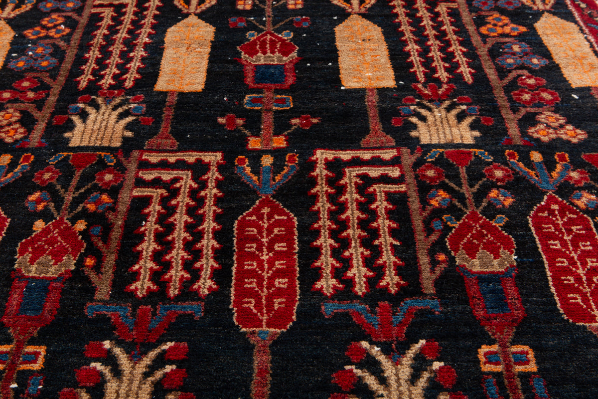 Antique Deep Navy Blue Hand-Knotted Wool Rug – 5' 9" x 3' 5" (176 x 103 cm)