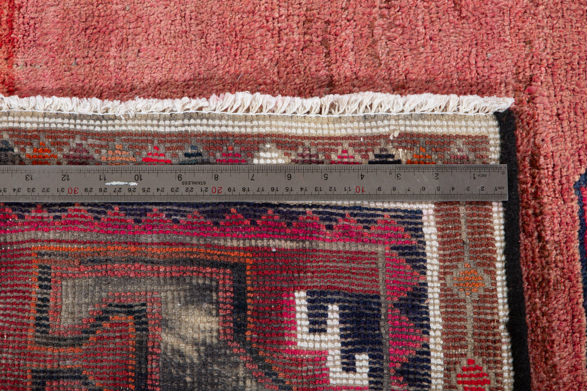 Vintage Pink Hand-Knotted Wool Rug – 7' 1" x 3' 3" (216 x 98 cm)