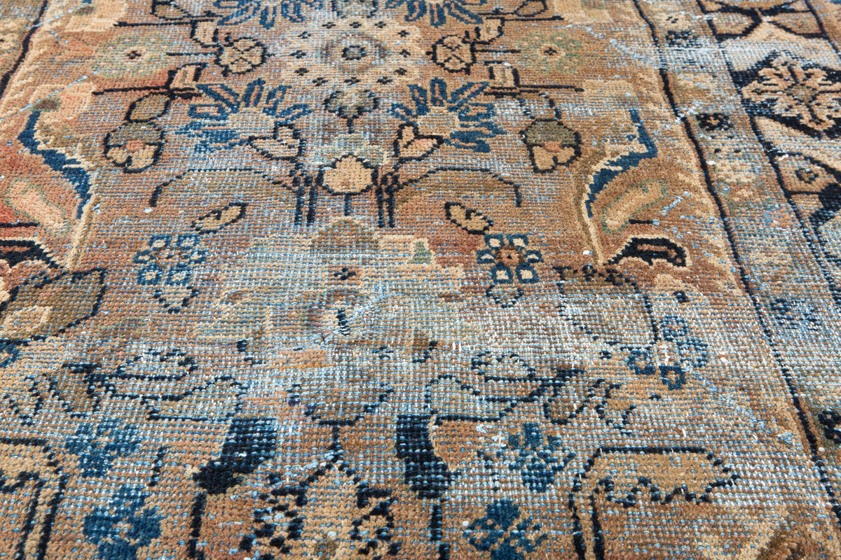 Tapis ancien en laine nouée à la main, rouille orangé – 7' 8" x 3' 10" (234 x 118 cm)