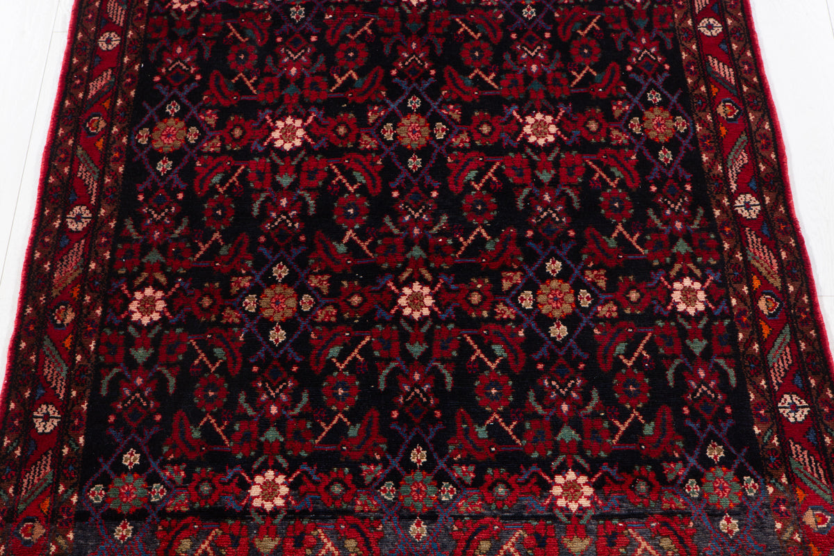 Antique Navy Blue Hand-Knotted Wool Rug – 6' 11" x 4' 3" (212 x 130 cm)