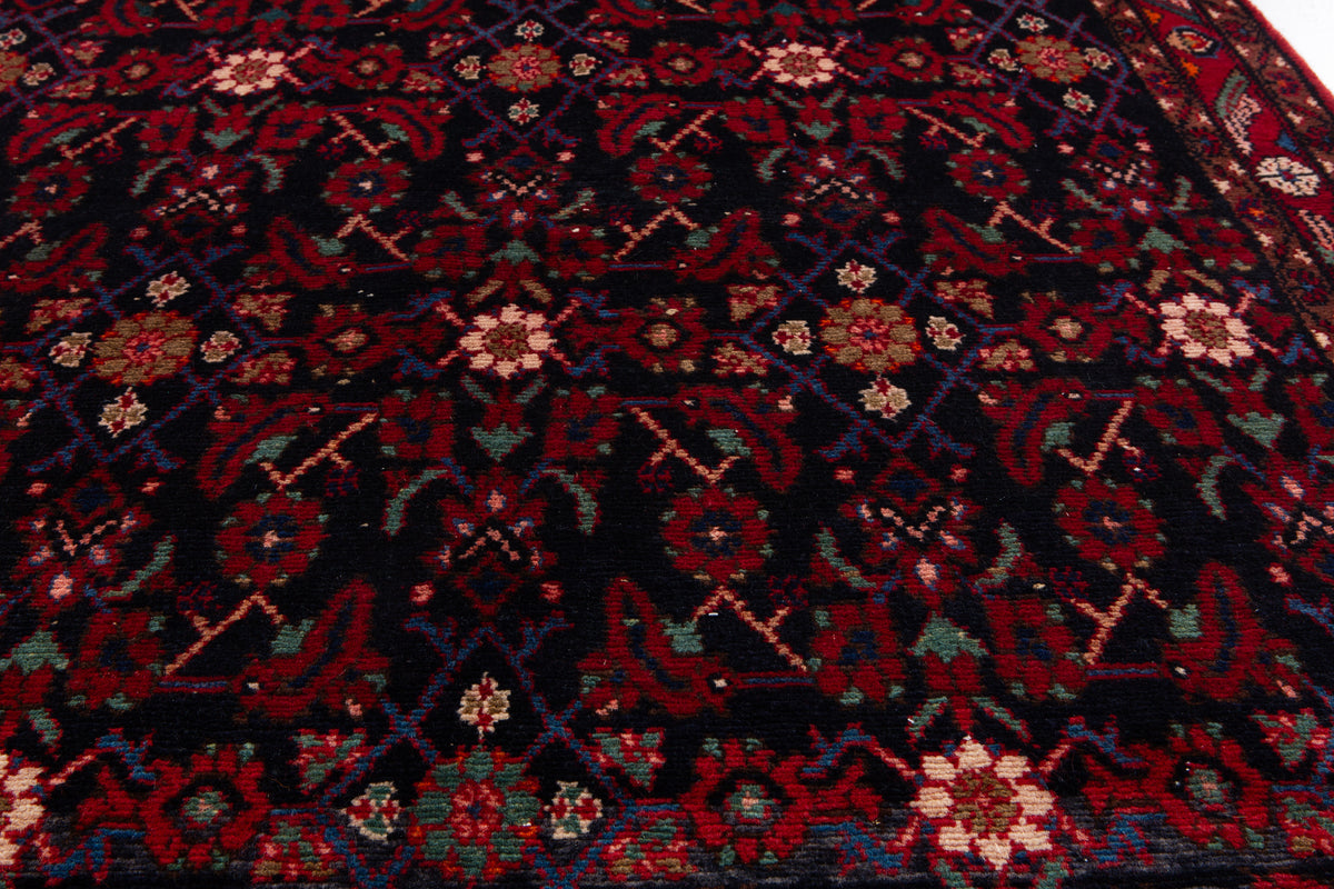 Antique Navy Blue Hand-Knotted Wool Rug – 6' 11" x 4' 3" (212 x 130 cm)