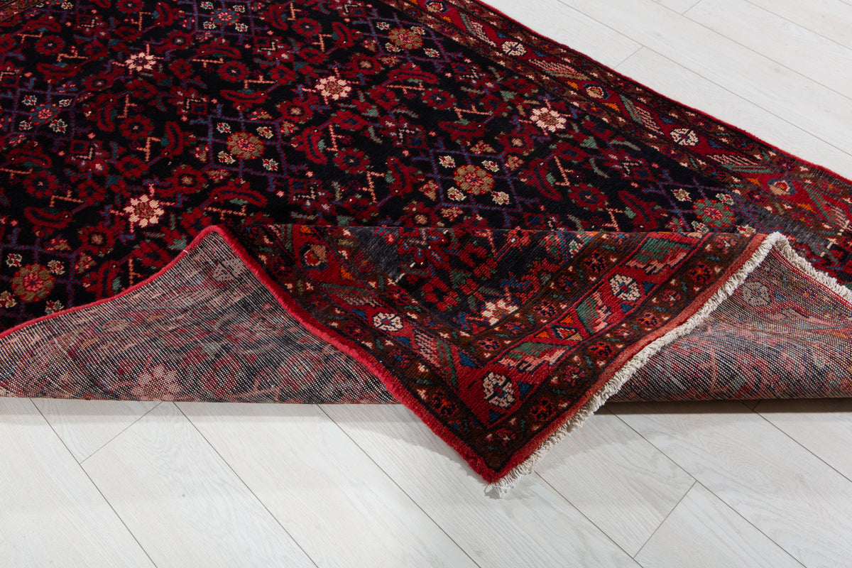 Antique Navy Blue Hand-Knotted Wool Rug – 6' 11" x 4' 3" (212 x 130 cm)