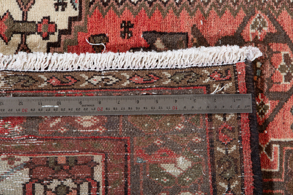 Tapis ancien en laine nouée à la main, rouge rouille délavé – 6' 6" x 3' 3" (199 x 100 cm)