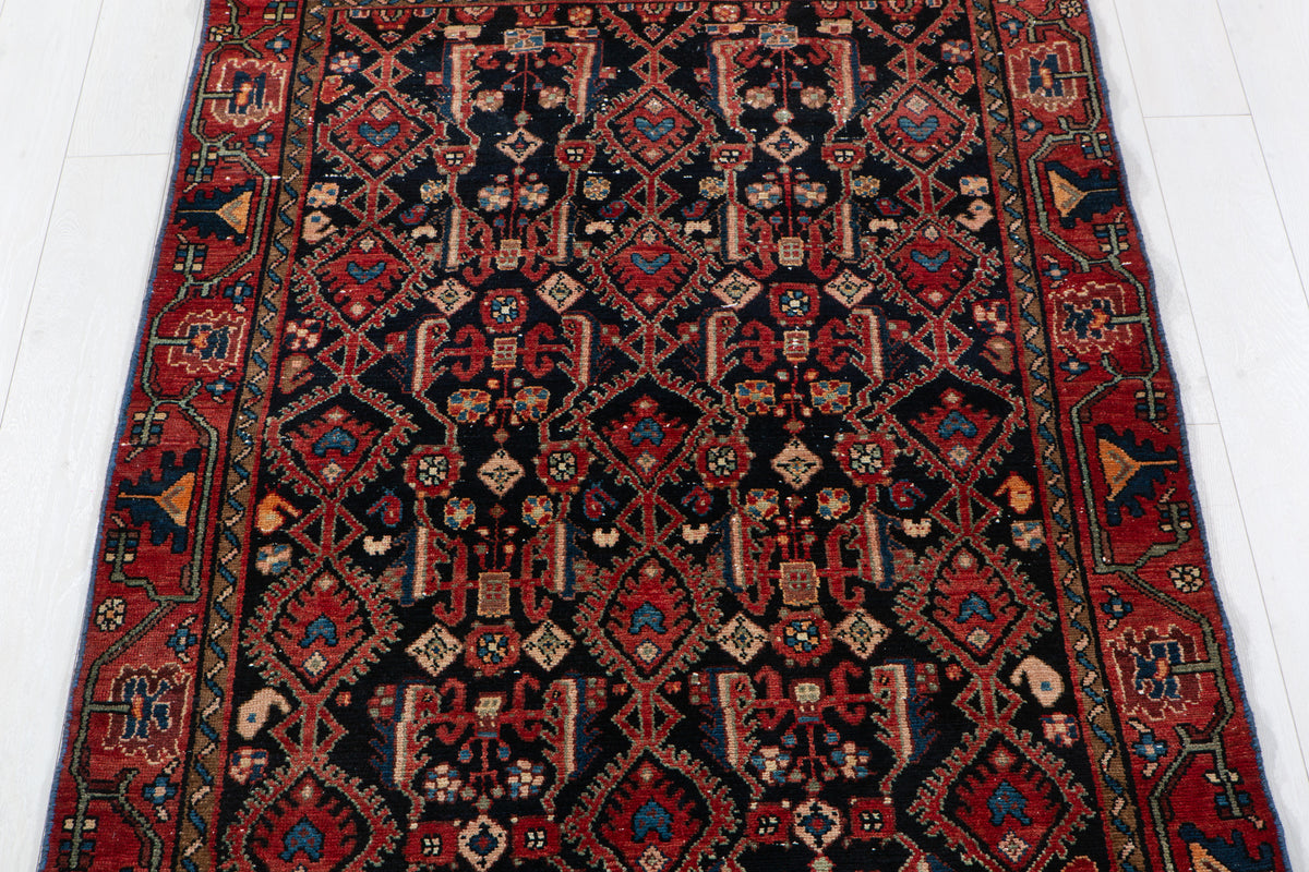 Collectible Antique Deep Navy Blue Rug – 6' 10" x 4' 2" (209 x 126 cm)