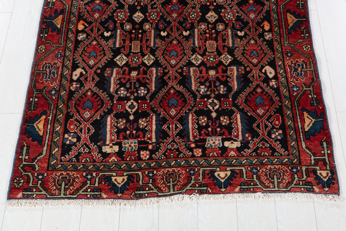 Collectible Antique Deep Navy Blue Rug – 6' 10" x 4' 2" (209 x 126 cm)