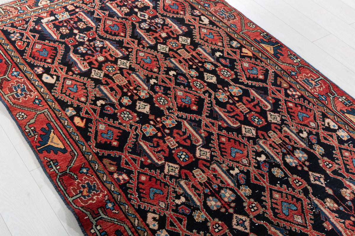 Collectible Antique Deep Navy Blue Rug – 6' 10" x 4' 2" (209 x 126 cm)