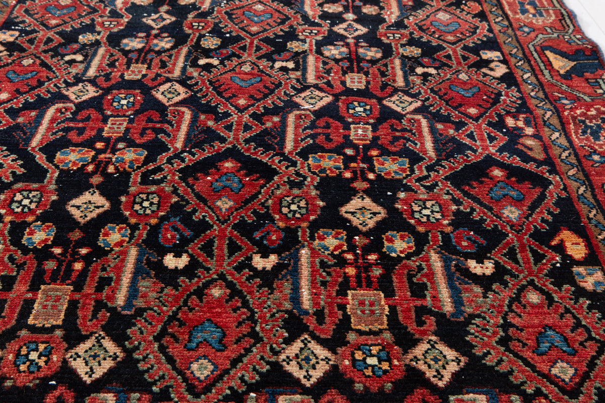 Collectible Antique Deep Navy Blue Rug – 6' 10" x 4' 2" (209 x 126 cm)