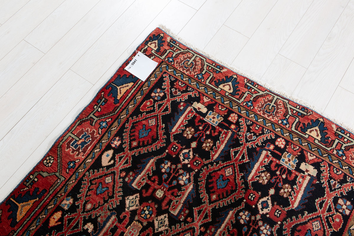 Collectible Antique Deep Navy Blue Rug – 6' 10" x 4' 2" (209 x 126 cm)
