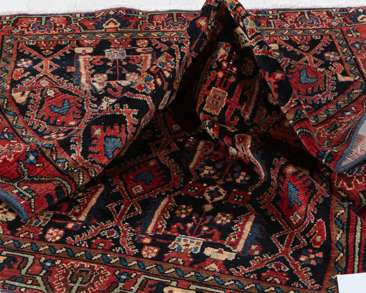 Collectible Antique Deep Navy Blue Rug – 6' 10" x 4' 2" (209 x 126 cm)