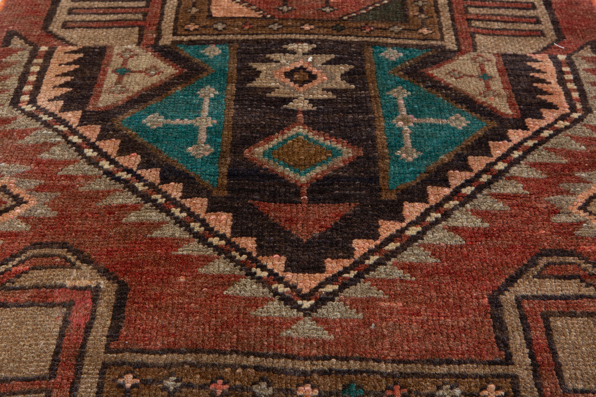 Small Antique Rust Red Rug – 4' 8" x 2' 4" (142 x 71 cm)