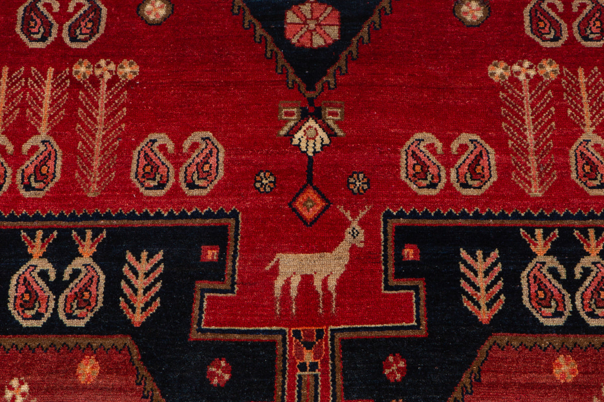 Small Vintage Red Rug – 3' 8" x 2' 11" (113 x 90 cm)