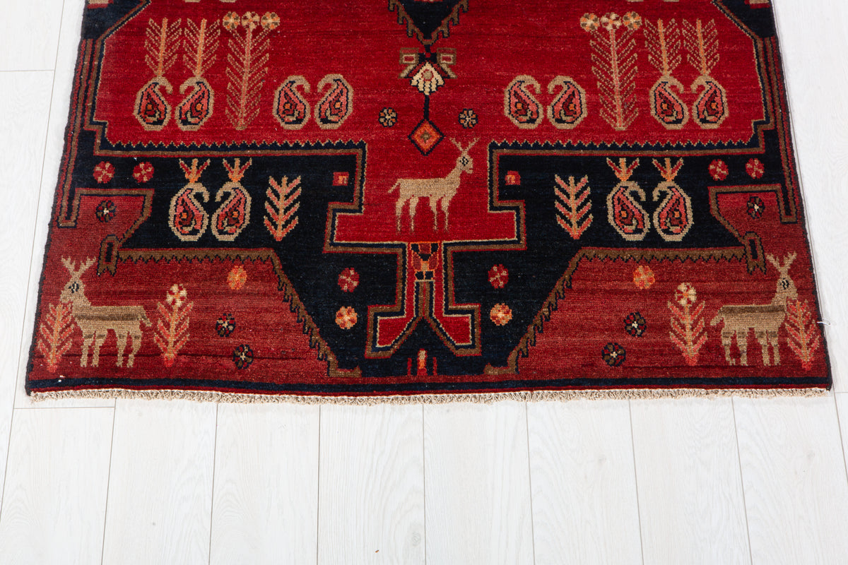Small Vintage Red Rug – 3' 8" x 2' 11" (113 x 90 cm)