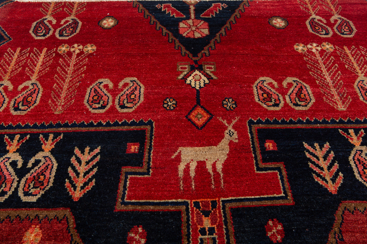 Small Vintage Red Rug – 3' 8" x 2' 11" (113 x 90 cm)