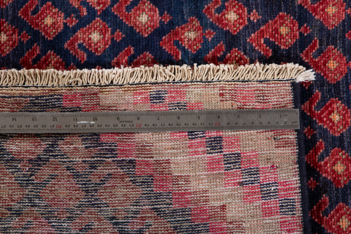 Small Antique Navy Blue Rug – 4' 8" x 3' 1" (142 x 93 cm)