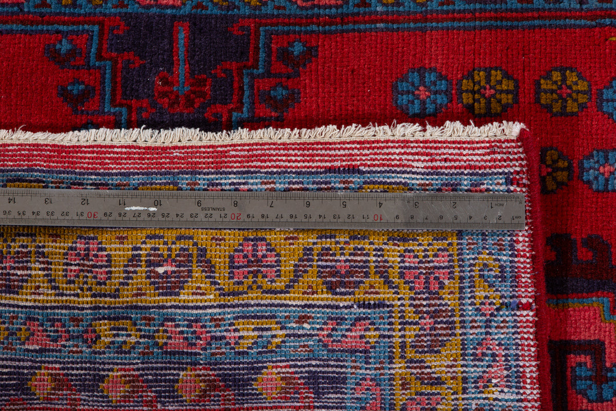Small Vintage Red, Pink & Blue Rug – 5' 2" x 3' 6" (157 x 106 cm)