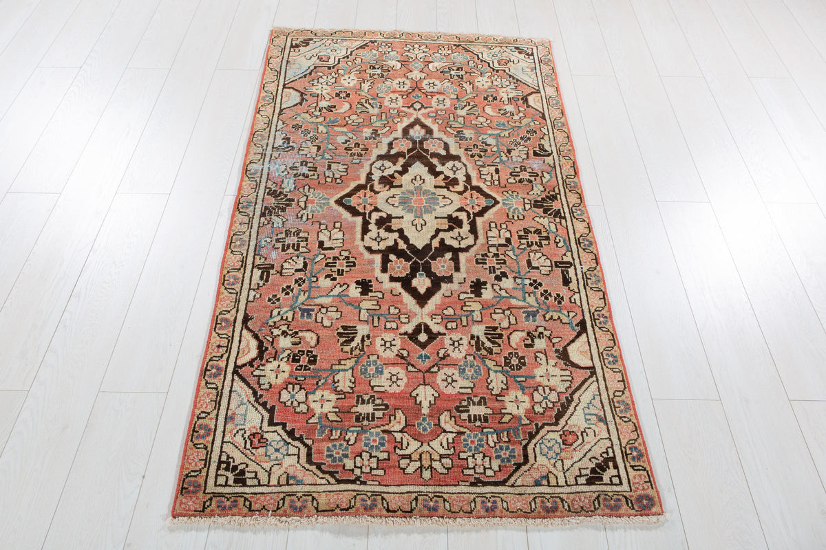 Small Antique Rust Red Rug – 5' 7" x 3' 1" (171 x 93 cm)