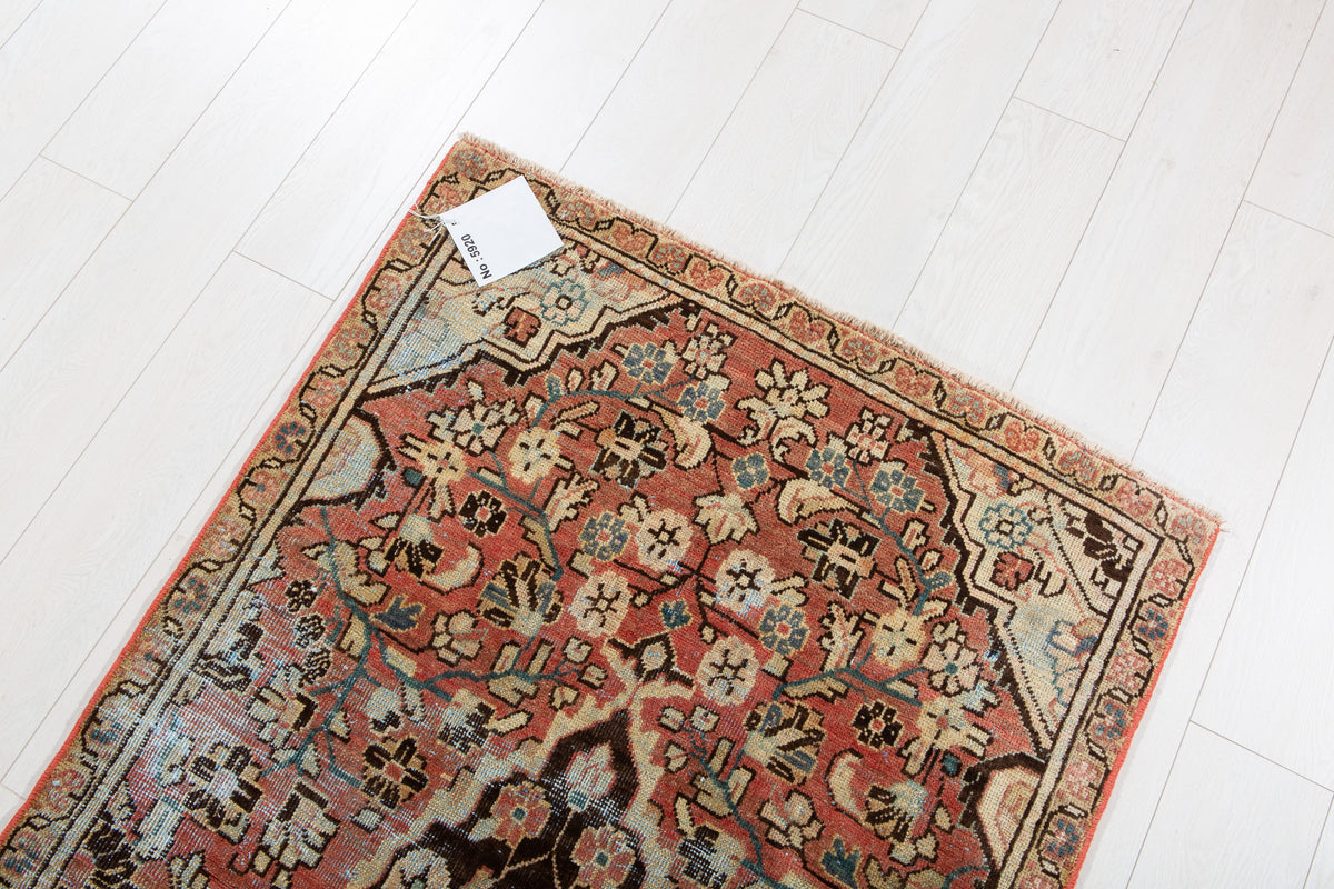 Small Antique Rust Red Rug – 5' 7" x 3' 1" (171 x 93 cm)