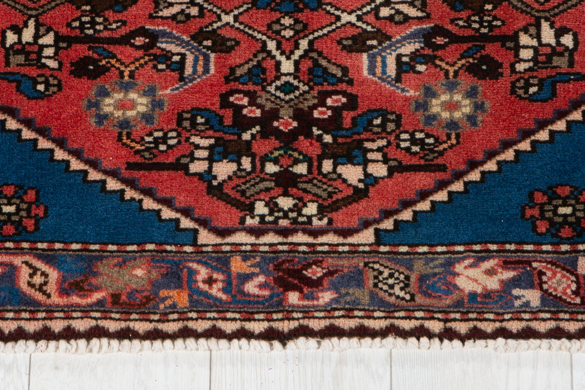 Mini Vintage Red & Blue Rug – 2' 8" x 2' 1" (82 x 63 cm)