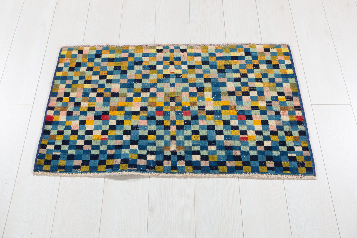 Small Antique Multicolor Rug – 3' 1" x 1' 10" (93 x 57 cm)