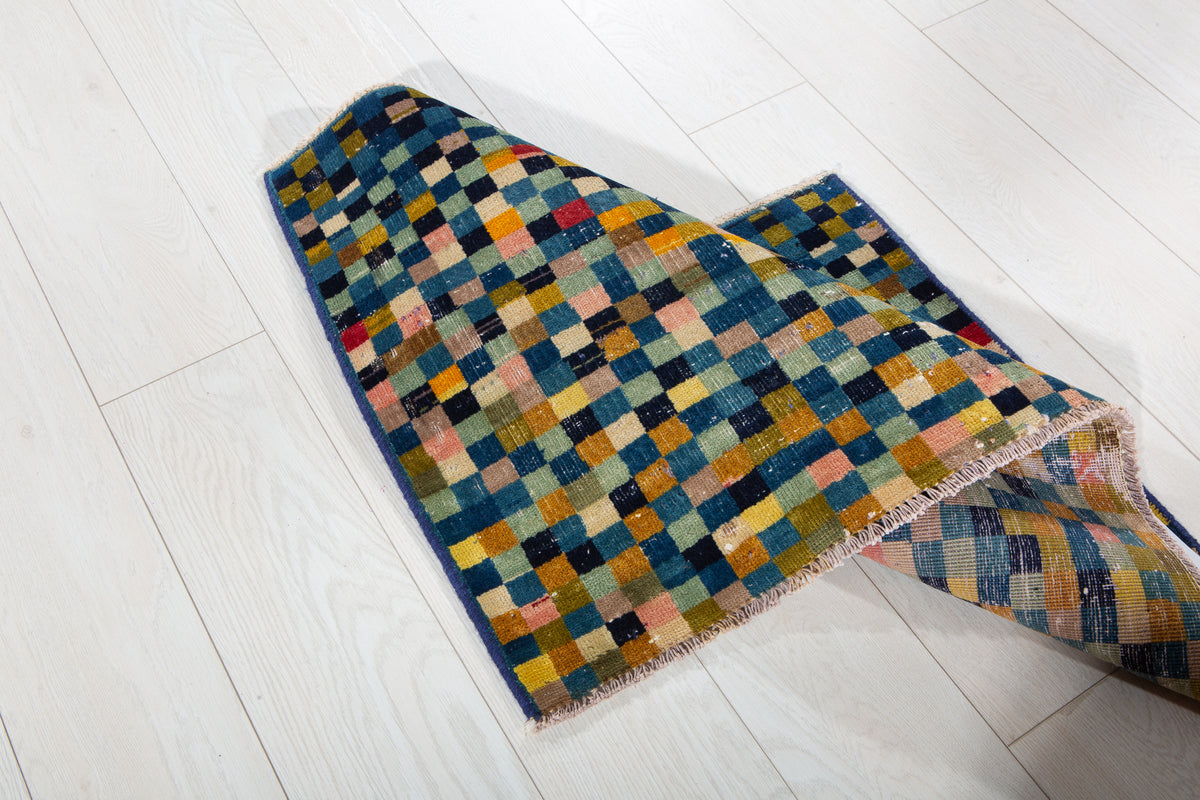 Small Antique Multicolor Rug – 3' 1" x 1' 10" (93 x 57 cm)