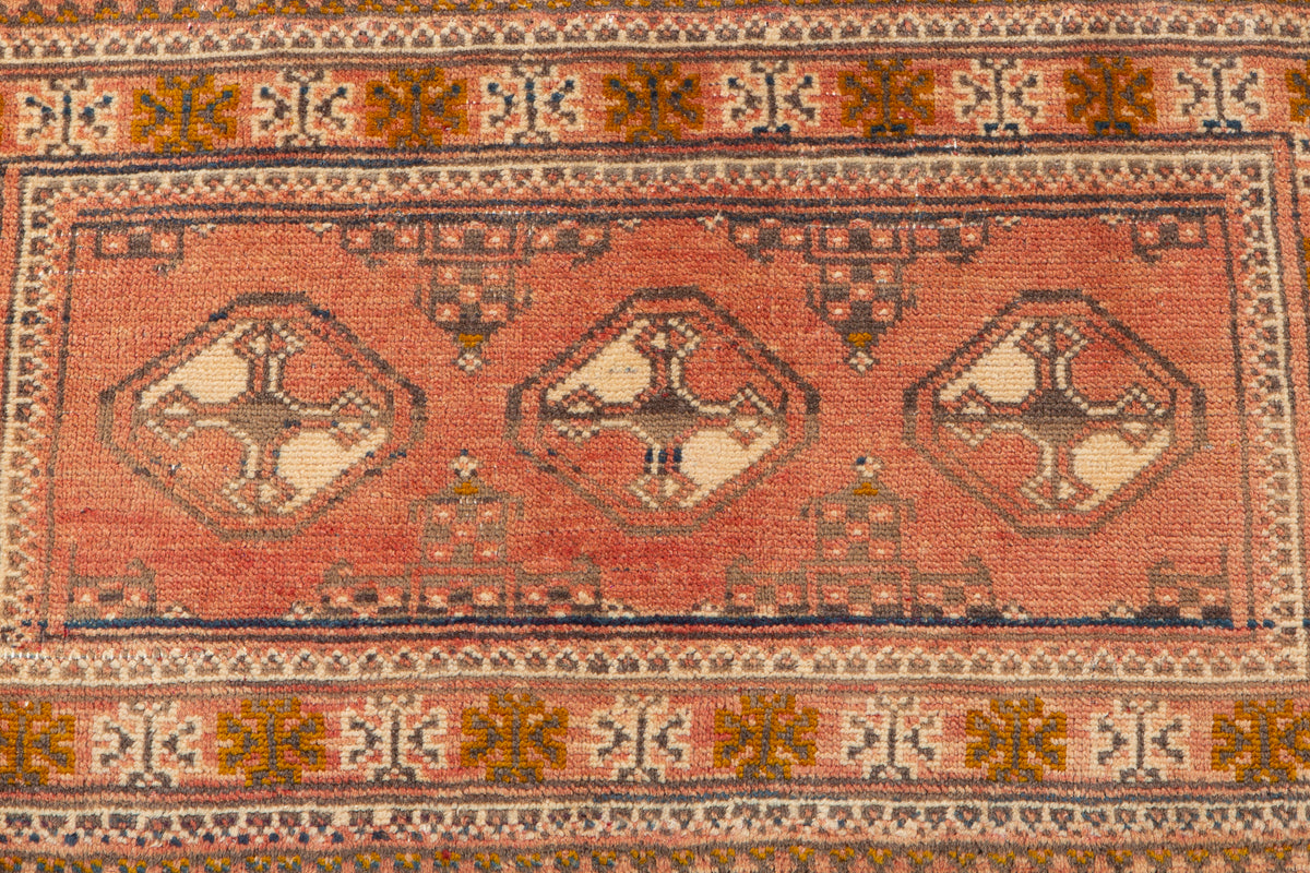 Small Antique Rust Red Rug – 2' 11" x 1' 10" (90 x 55 cm)
