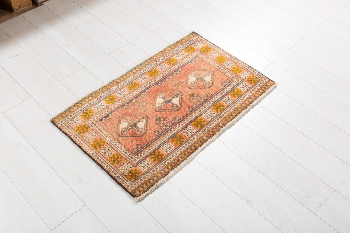 Small Antique Rust Red Rug – 2' 11" x 1' 10" (90 x 55 cm)